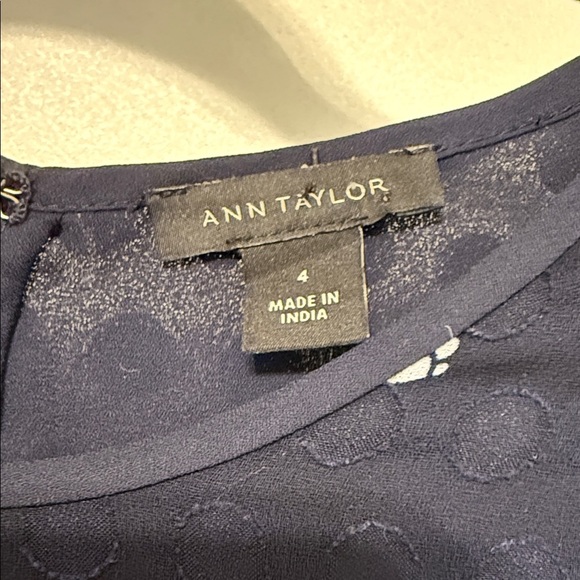 Ann Taylor A Line Sleeveless Midi Dress Size 4 Navy and White Floral - Picture 2 of 13
